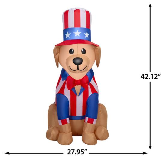 3.5ft. Airblown® Inflatable Yellow Lab Patriotic Independence Day Light Décor